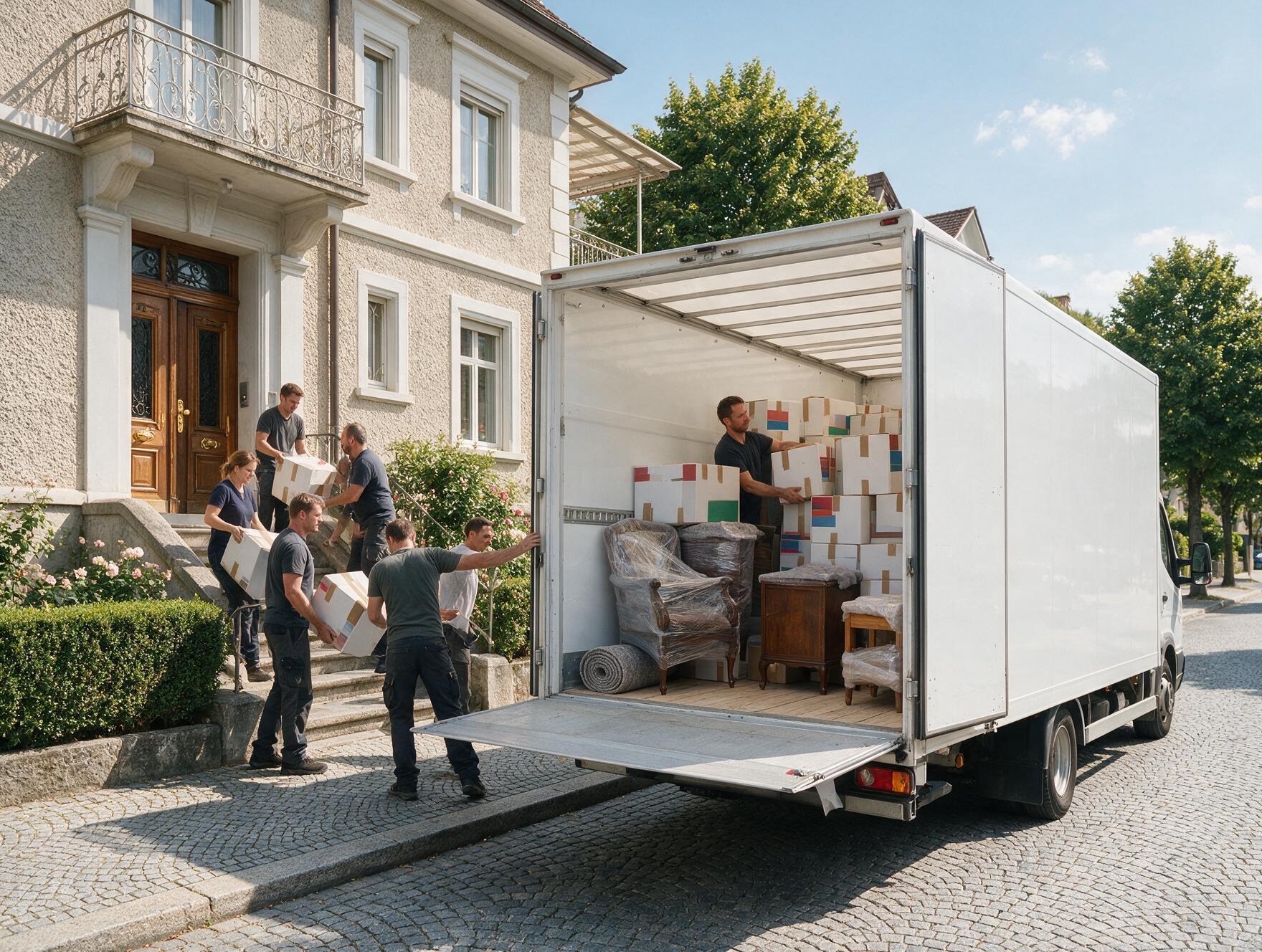 Räumungsdienstleistungen Zürich – Umzugswagen von Express Umzug wird beladen